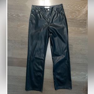 Zara, black leather pants, size 12, lightly worn